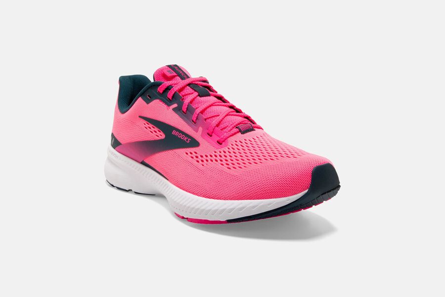 Brooks Running Shoes - Launch 8 Road Womens - Pink/Navy - WKS-432801